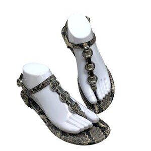 Michael Michael Kors Mahari Embossed‎ Leather Thong Sandal